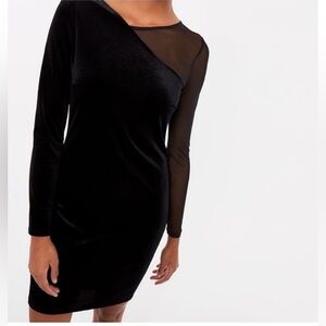 Reitmans NWT women’s black Velvet and mesh mini dress size XL